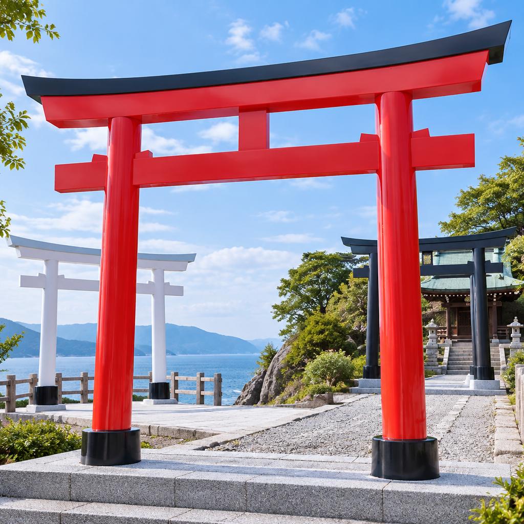 塩ビ製・プラスチック鳥居をお探しの方へ。設置環境に合わせた一基を、製作から施工・修理まで全国対応。