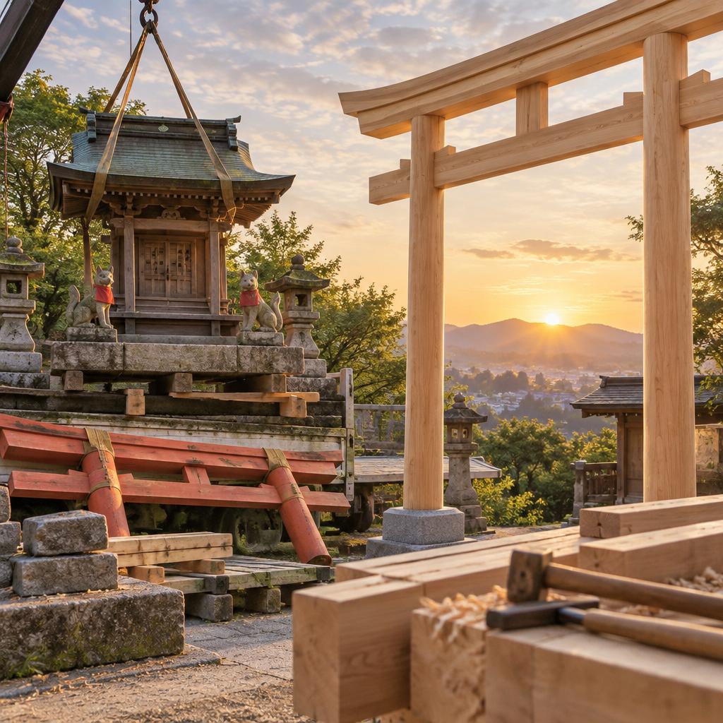 お稲荷様の移設・解体も、木製鳥居の製作も。専門業者の確かな技術で、祈りの場を次の時代へ。